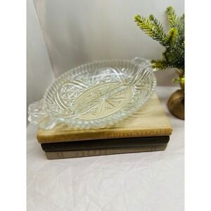 anchor hocking EAPC stars and bars divided dish pressed glass cut crystal